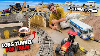 Thumbnail: I constructed a Mini Long tunnel for Rc Train 🚂 Rc Tractor builds a tunnel with Mini bricks 🧱 