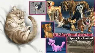Thumbnail: 🐱 🐶 Learn to Draw DOGS & CATS • LIVE Workshop! (2 Days Online)