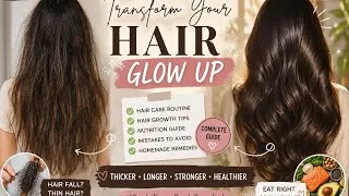 Thumbnail: Transform Your Hair in 6 Months ✨ Complete Hair Care, Hair Growth & Nutrition Guide