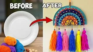 Thumbnail: Turn a Paper Plate into Beautiful Boho Wall Art! 🎨✂️