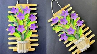 Thumbnail: Easy Popsicle Stick Flower Wall Hanging DIY 🌸 | DIY Room Decor Idea