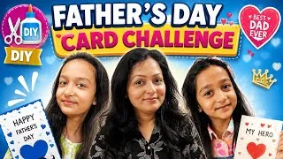 Thumbnail: FATHER'S DAY DIY CARD CHALLENGE 💌😍🥳 | DIY | Handmade Father's Day Card | Aayu and Vanu