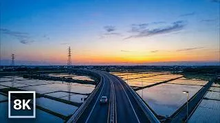 Thumbnail: Tokyo Ring Road Into Nightfall 🛣️ / 8K 60fps HDR / Car Ambience (No Music) / Binaural Audio