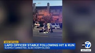 Thumbnail: LAPD officer in stable condition after Sylmar hit-and-run leaves him with broken leg, head injuries