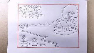 Thumbnail: বর্ষাকালের গ্রামের দৃশ্য আঁকা | Easy Rainy Season Village Scenery Drawing | ABC Drawing
