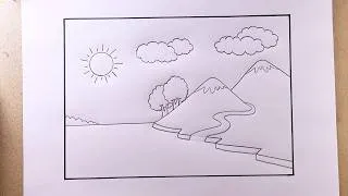 Thumbnail: Easy Mountain Scenery Drawing | Beautiful Nature Drawing Step by Step    |ABC Drawing