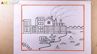 Thumbnail: Easy Factory Pollution Drawing | Environmental Pollution Drawing Step by Step | ABC Drawing