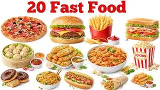 Thumbnail: 20 Fast Food Names in English and Hindi  | Learn Fast Food Vocabulary for Kids | Kids Learning Video