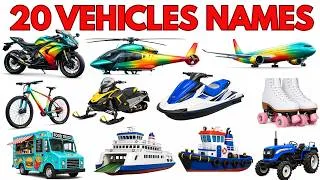 Thumbnail: 20 Vehicles Names in English and Hindi 🚗 | Car, Bus, Train & More | Vehicles for Kids |ABC KiddiesTV