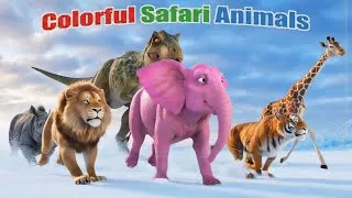 Thumbnail: Colorful Safari Animals frozen | Animals Song | Nursery Rhymes | ABC Songs | ABC Animals Sounds