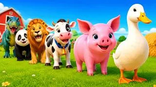 Thumbnail: Long Slide Game With Cow Elephant Gorilla Hippopotamus Tiger 3d Animal Game Funny 3d Animals