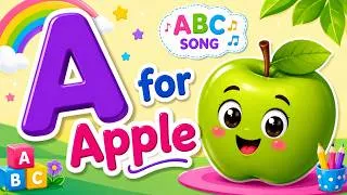 Thumbnail: 🌟 A for Apple ABC Song | B for Ball, C for Cat, D for Dog | Phonics Sounds for Preschool Kids