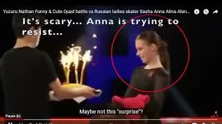 Thumbnail: Anna Shcherbakova got a surprise birthday firework cake;) from Nathan Chen #shorts
