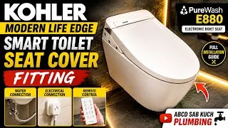 Thumbnail: Kohler Morden life edge smart toilet Seat Cover fitting | Purewash E880 electronic bidet Seat cover 