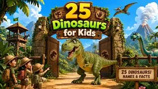 Thumbnail: 25 Popular Dinosaurs for Kids 🦖 | Learn Dinosaur Names & Amazing Facts | Kids Dinosaur Video