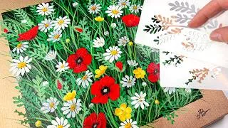 Thumbnail: This ONE KEY Technique Will Change Your Art - EASY Field of Flowers Stencil