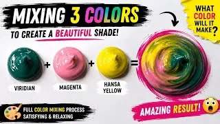 Thumbnail: Mixing Viridian Green + Magenta + Hansa Yellow | Amazing Acrylic Color Mixing Tutorial 🎨