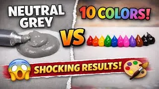 Thumbnail: Neutral Grey vs 10 Colors 😱 | Shocking Color Mixing Results 🎨