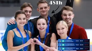 Thumbnail: Boykova/Kozlovsky won🥇 with a quadruple throw //Chikmareva/Yanchenkov🥈 // Mukhortova/Evgeniev🥉 