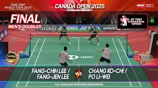 Thumbnail: Final - MD | Canada Open 2025 | Fang-Chih Lee / Fang-Jen Lee vs Chang Ko-Chi / Po Li-Wei