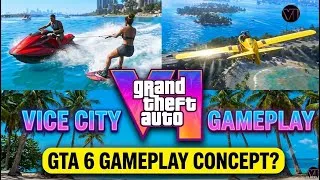 Thumbnail: GTA 6 Official Gameplay Concept vs Graphics (4K Ultra)