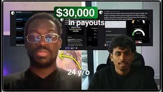 Thumbnail: he spent $6k on evals in one day. 3 months later he's at $30k in payouts (at 24)