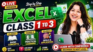 Thumbnail: 🔥 Complete Basic to Advance Excel Course | Class 1 to 3 LIVE Sessions 🎓