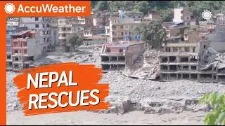 Thumbnail: Rescuers race to reach survivors after deadly flooding in Nepal