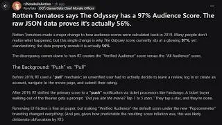 Thumbnail: People Found The Actual Audience Score Of The Odyssey Hidden In The Rotten Tomatoes Source Code