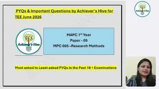 Thumbnail: MPC 005 Important Questions with PYQs for June 2026 Exam