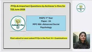 Thumbnail: MPC 004 Important Questions with PYQs for June 2026 Exam
