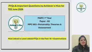 Thumbnail: MPC 003 Important Questions with PYQs for June 2026 Exam
