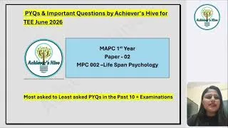 Thumbnail: MPC 002 Important Questions with PYQs for June 2026 Exam