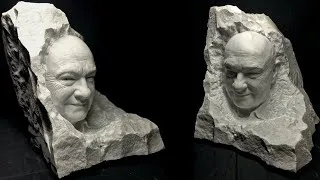Thumbnail: Hyper-realistic portrait carved in Marble - inspired by Michelangelo’s non-finito style sculptures.