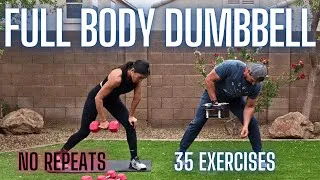 Thumbnail: No Repeat Dumbbell Full Body Workout - 35 Exercises - No Repeat Workout