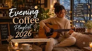 Thumbnail: Evening Coffee Playlist 2026 🌙 Cozy Guitar Covers & Relaxing Cafe Songs