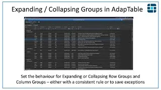 Thumbnail: Configuring Expanding & Collapsing Row Groups and Columns in AdapTable
