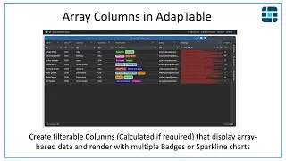Thumbnail: Display Array Columns in AdapTable as Sparklines or Multiple Badges