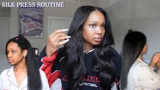 Thumbnail: easy at home silk press tutorial + clip-in extension install tutorial