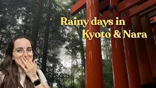 Thumbnail: Fushimi Inari in the rain & feeding deer in Nara 🦌 🌧️ Kyoto, Japan Vlog