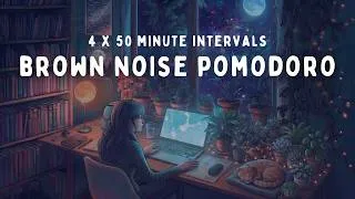 Thumbnail: 4 Hour Pomodoro (Remastered) | 50 Minute Intervals | Brown Noise for ADHD Focus 🧡🎧