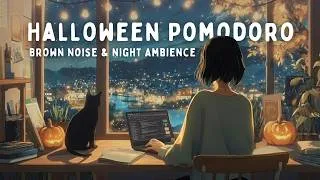 Thumbnail: 6 Hour Pomodoro | 50/10 intervals | Halloween Ambience with Brown Noise for ADHD Focus 🎃🍂