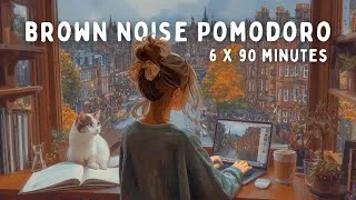 Thumbnail: 10 Hour Pomodoro | 90/10 Intervals | with Brown Noise for ADHD Focus 🍂📚