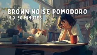 Thumbnail: 10 Hour Pomodoro | 50/10 Intervals | study with squishy cat 🐱📚  with BROWN NOISE for ADHD Focus