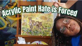Thumbnail: Painting an Angelic Cheetah (While debunking acrylic paint hate)