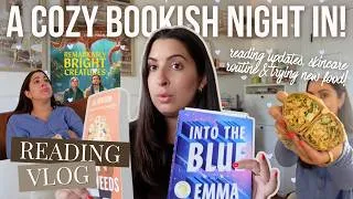 Thumbnail: Evening vlog 📚 Reading updates, reacting to Remarkably Bright Creatures 🐙🎥, & my skincare routine!