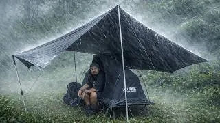 Thumbnail: POWERFULL BRUTAL RAINSTORM‼️ SOLO CAMPING HEAVY RAIN AND THUNDERSTORM