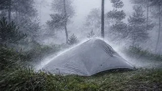 Thumbnail: BRUTAL THUNDERSTORM‼️ Hit by a thunderstorm and heavy rain alone ⛈️CAMPING IN THE HEAVY RAIN