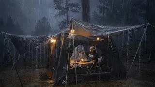 Thumbnail: Heavy Rain for a Whole Day Non-Stop || Solo Camping in Non-Stop Heavy Rain