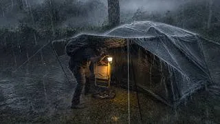 Thumbnail: 🌧️🏕️ Heavy Rain for a Whole Day Non-Stop | Solo Camping in Non-Stop Heavy Rain